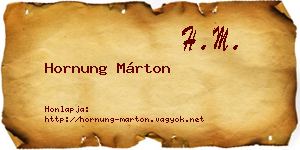 Hornung Márton névjegykártya