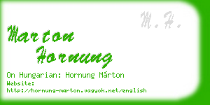 marton hornung business card